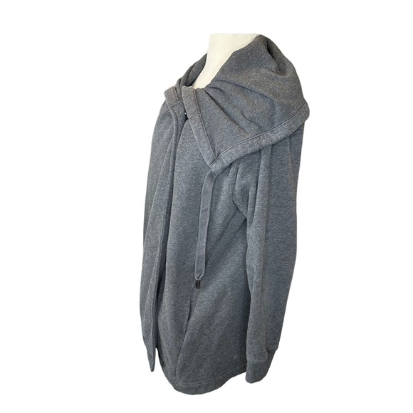 Zella Sweater Womens Sweatshirt Cardigan Cowl Neck Stretchy Pockets Gray Medium - Picture 7 of 8